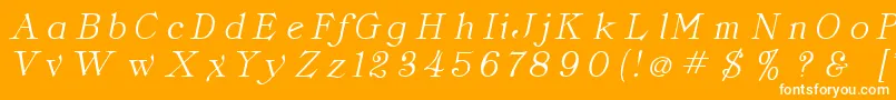 ClassicaItalic-Schriftart – Weiße Schriften auf orangefarbenem Hintergrund