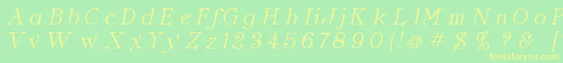 ClassicaItalic Font – Yellow Fonts on Green Background