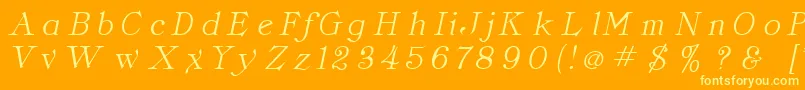 ClassicaItalic Font – Yellow Fonts on Orange Background