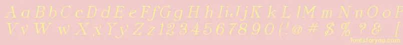 ClassicaItalic-Schriftart – Gelbe Schriften auf rosa Hintergrund