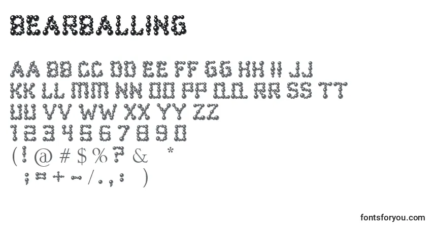 Schriftart BearBalling – Alphabet, Zahlen, spezielle Symbole