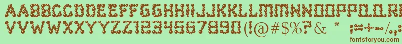 fuente BearBalling – Fuentes Marrones Sobre Fondo Verde