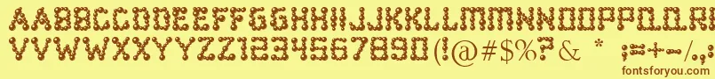 fuente BearBalling – Fuentes Marrones Sobre Fondo Amarillo