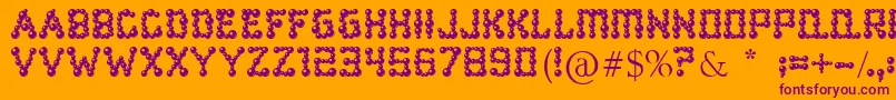 Fonte BearBalling – fontes roxas em um fundo laranja