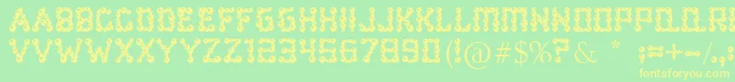BearBalling Font – Yellow Fonts on Green Background