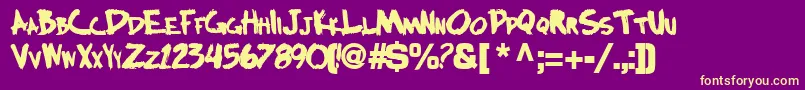 Bocciworksbold55Bold Font – Yellow Fonts on Purple Background