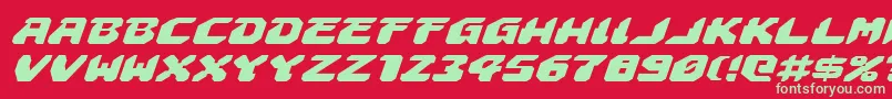 AstropolisExpandedItalic Font – Green Fonts on Red Background