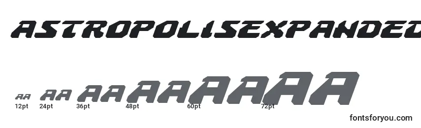 AstropolisExpandedItalic Font Sizes