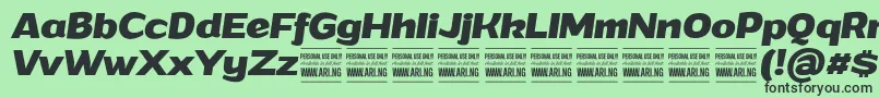 GrandibolditalicPersonalUse Font – Black Fonts on Green Background