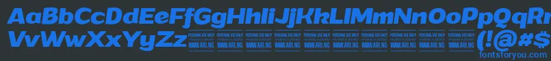 GrandibolditalicPersonalUse Font – Blue Fonts on Black Background