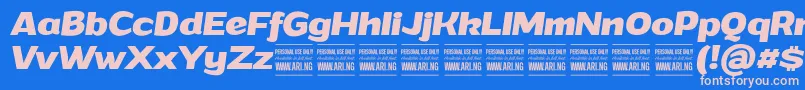 GrandibolditalicPersonalUse Font – Pink Fonts on Blue Background