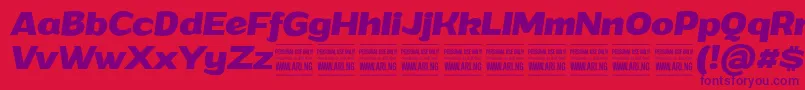GrandibolditalicPersonalUse Font – Purple Fonts on Red Background