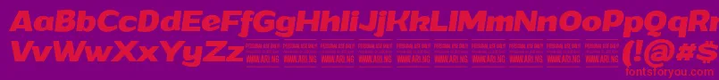 GrandibolditalicPersonalUse Font – Red Fonts on Purple Background