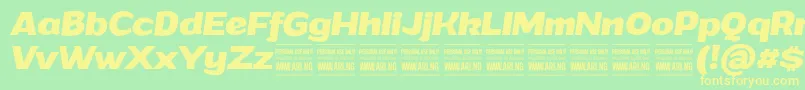 GrandibolditalicPersonalUse Font – Yellow Fonts on Green Background