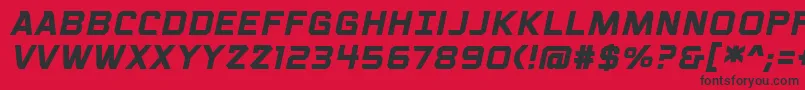 フォントVoiceactivatedcapsbbBolditalic – 赤い背景に黒い文字