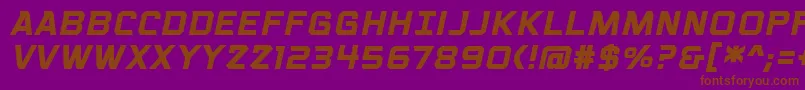 VoiceactivatedcapsbbBolditalic Font – Brown Fonts on Purple Background