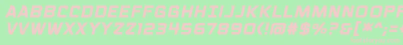 VoiceactivatedcapsbbBolditalic Font – Pink Fonts on Green Background