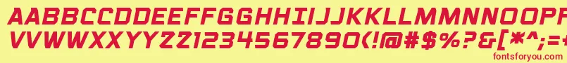 VoiceactivatedcapsbbBolditalic-fontti – punaiset fontit keltaisella taustalla