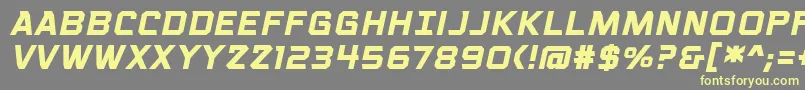 Шрифт VoiceactivatedcapsbbBolditalic – жёлтые шрифты на сером фоне
