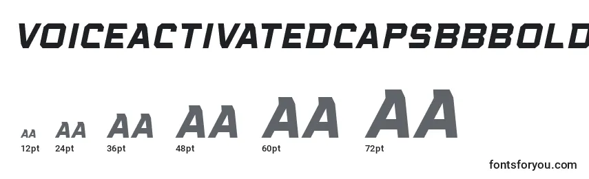 Размеры шрифта VoiceactivatedcapsbbBolditalic