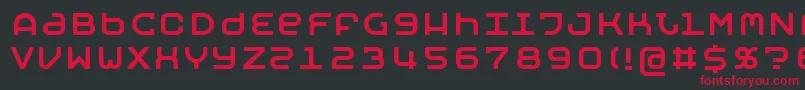 フォントMobyReg – 黒い背景に赤い文字