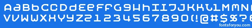 フォントMobyReg – 青い背景に白い文字