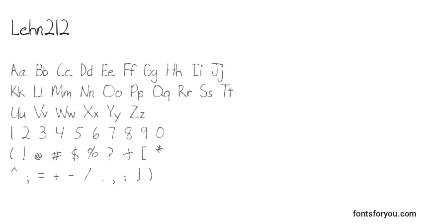 A fonte Lehn212 – alfabeto, números, caracteres especiais