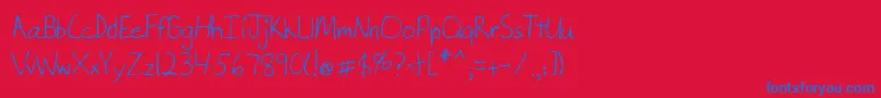 Lehn212 Font – Blue Fonts on Red Background