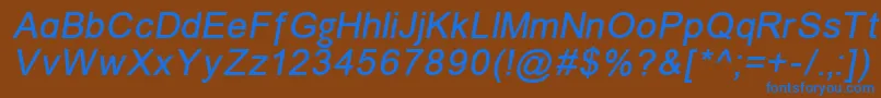 フォントUnkoi8i – 茶色の背景に青い文字