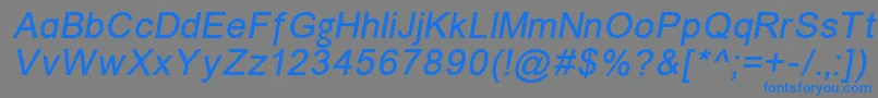 Unkoi8i-fontti – siniset fontit harmaalla taustalla