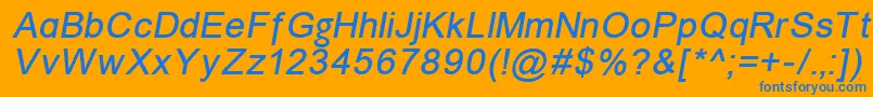 Unkoi8i Font – Blue Fonts on Orange Background