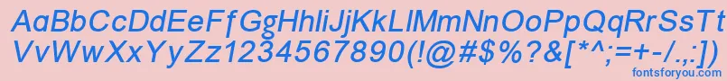 Unkoi8i-fontti – siniset fontit vaaleanpunaisella taustalla
