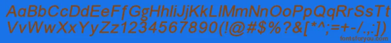 Czcionka Unkoi8i – brązowe czcionki na niebieskim tle