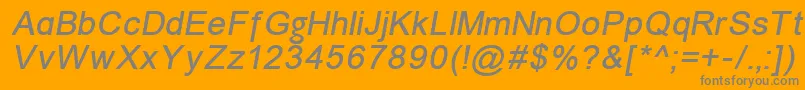 Czcionka Unkoi8i – szare czcionki na pomarańczowym tle