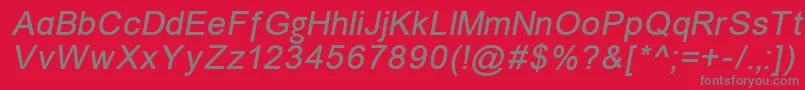 Unkoi8i-fontti – harmaat kirjasimet punaisella taustalla