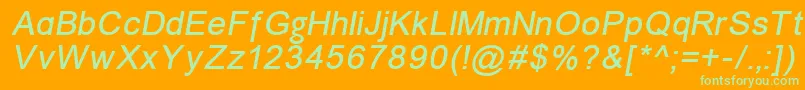 Unkoi8i Font – Green Fonts on Orange Background