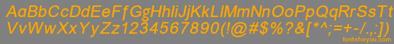 Unkoi8i-Schriftart – Orangefarbene Schriften auf grauem Hintergrund