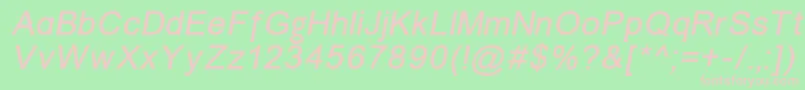 Fonte Unkoi8i – fontes rosa em um fundo verde