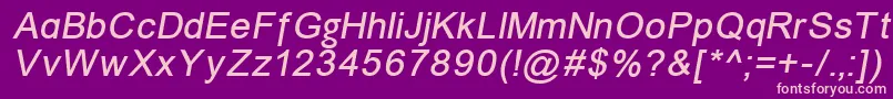 Unkoi8i-Schriftart – Rosa Schriften auf violettem Hintergrund