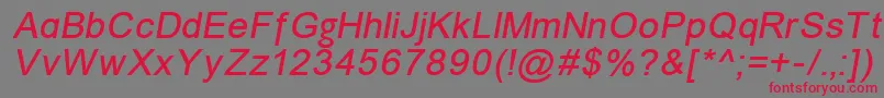 フォントUnkoi8i – 赤い文字の灰色の背景