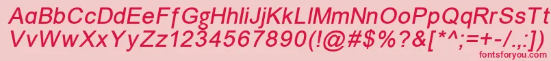 Unkoi8i-fontti – punaiset fontit vaaleanpunaisella taustalla
