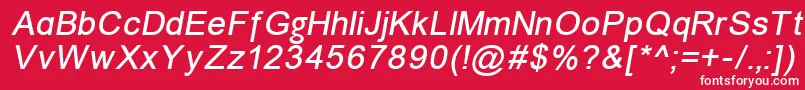 Unkoi8i-Schriftart – Weiße Schriften auf rotem Hintergrund