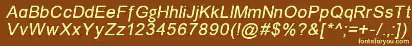 Unkoi8i Font – Yellow Fonts on Brown Background
