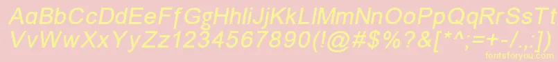 Fonte Unkoi8i – fontes amarelas em um fundo rosa