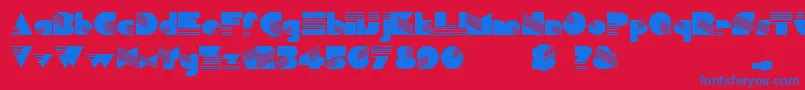 Fonte BadLuck1 – fontes azuis em um fundo vermelho