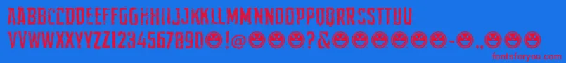 DemonSker Font – Red Fonts on Blue Background