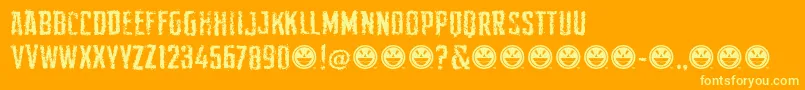 DemonSker Font – Yellow Fonts on Orange Background