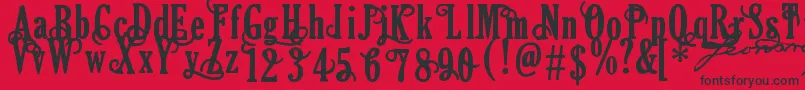 Areson Font – Black Fonts on Red Background