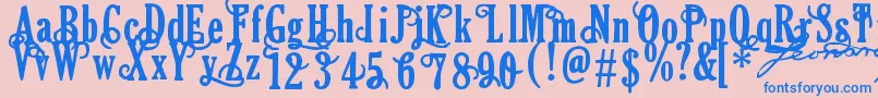 Areson Font – Blue Fonts on Pink Background