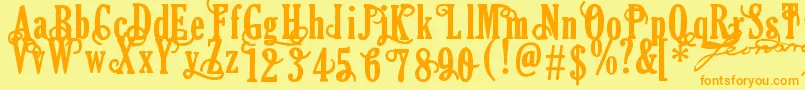 Areson Font – Orange Fonts on Yellow Background